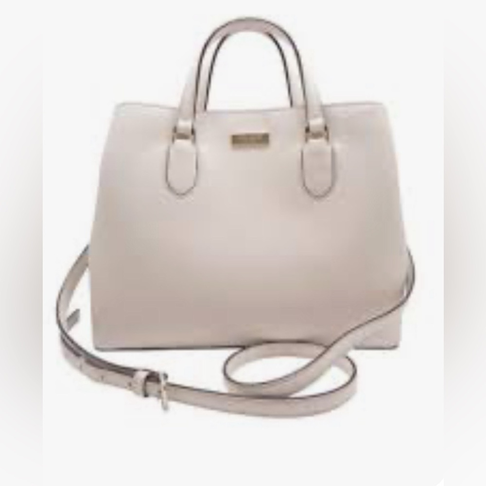 Kate Spade Laurel Way Evangelie Satchel Crossbody Purse Putty Gray